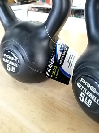 Item #542 — New Pair of 5 lb Black Kettlebells photo 2 of 2