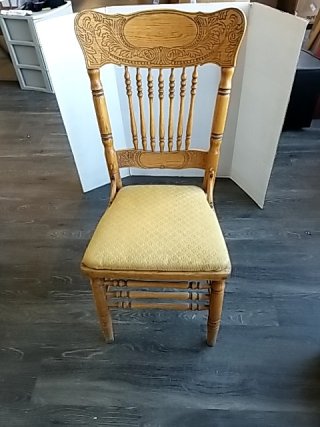 Item #3 — VINTAGE Oak Dining Chair 40 inch tall photo 1 of 6