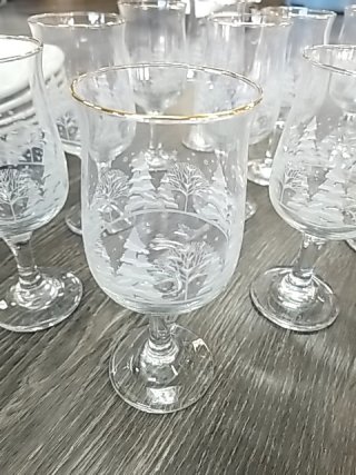 Item #532 — GLASS Goblets and White Plates photo 2 of 4