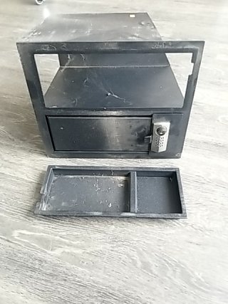 Item #407 — BLACK Metal Safe with Keypad Lock Approx 14 by 10 by 10 inch photo 1 of 4