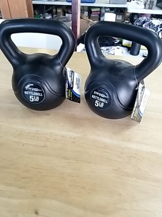 Item #542 — New Pair of 5 lb Black Kettlebells photo 1 of 2