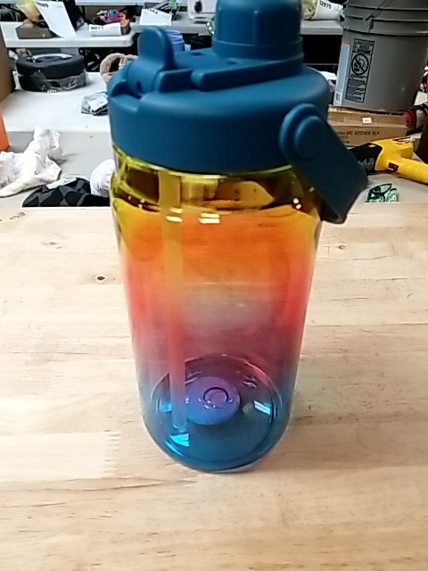 Item #8 — Rainbow Water Bottle with Straw