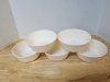 Item #658 — New Set of 5 White Bowls, plastic, 9 in