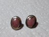 Item #53 — Marked  825 Pink Rhodoschrosite pierced earrings, 1/2 high