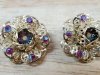 Item #50 — Vintage Sara Coventry  Rhinestone Earrings, 1 in, exc cond