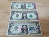 Item #578 — Lot of 3 Used $1 Bills