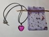 Item #93 — 1 inch Heart Pendant on leather strap, gift bag, new