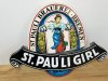 Item #643 — St. Pauli Girl Beer Sign, damaged,  12 in