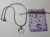 Item #94 — 1 inch Heart Pendant on leather strap, gift bag, new