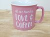 Item #673 — New Pink Love & Coffee Mug