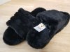 Item #586 — New Black Faux Fur Slippers, 10-11