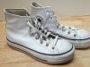 Item #13 — Ladies White Converse High-Tops, 8.5