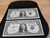 Item #106 — Pair of $1 Silver certificates, 1957A, 1957B, UNC