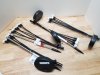 Item #48 — 4 sets of solar powered lights,  three poles
